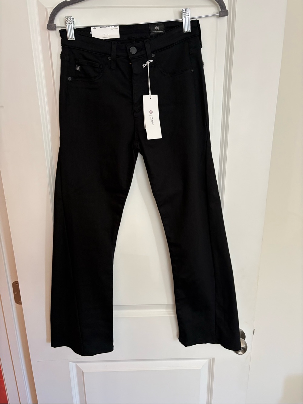 Ag Adriano Goldschmied Black “Farrah” Boot Crop Jeans Size 26